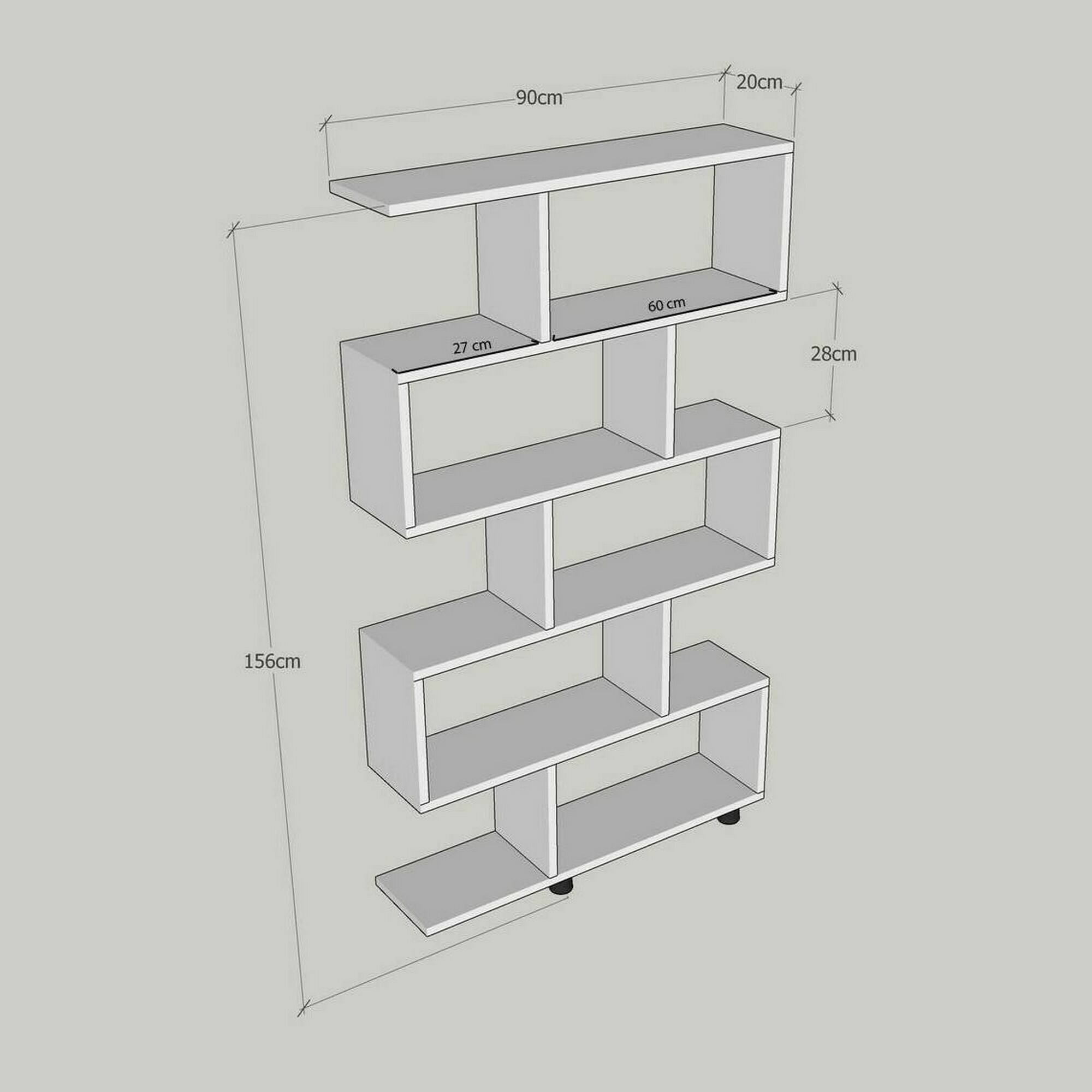 Libreria Dmarasch, Scaffale da ufficio, Mobile portalibri, Biblioteca, 90x20h156 cm, Quercia