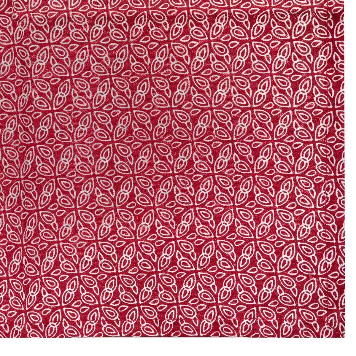 Lot de 4 serviettes de table imprimées "Olia" - rouge - coton 40x40 cm