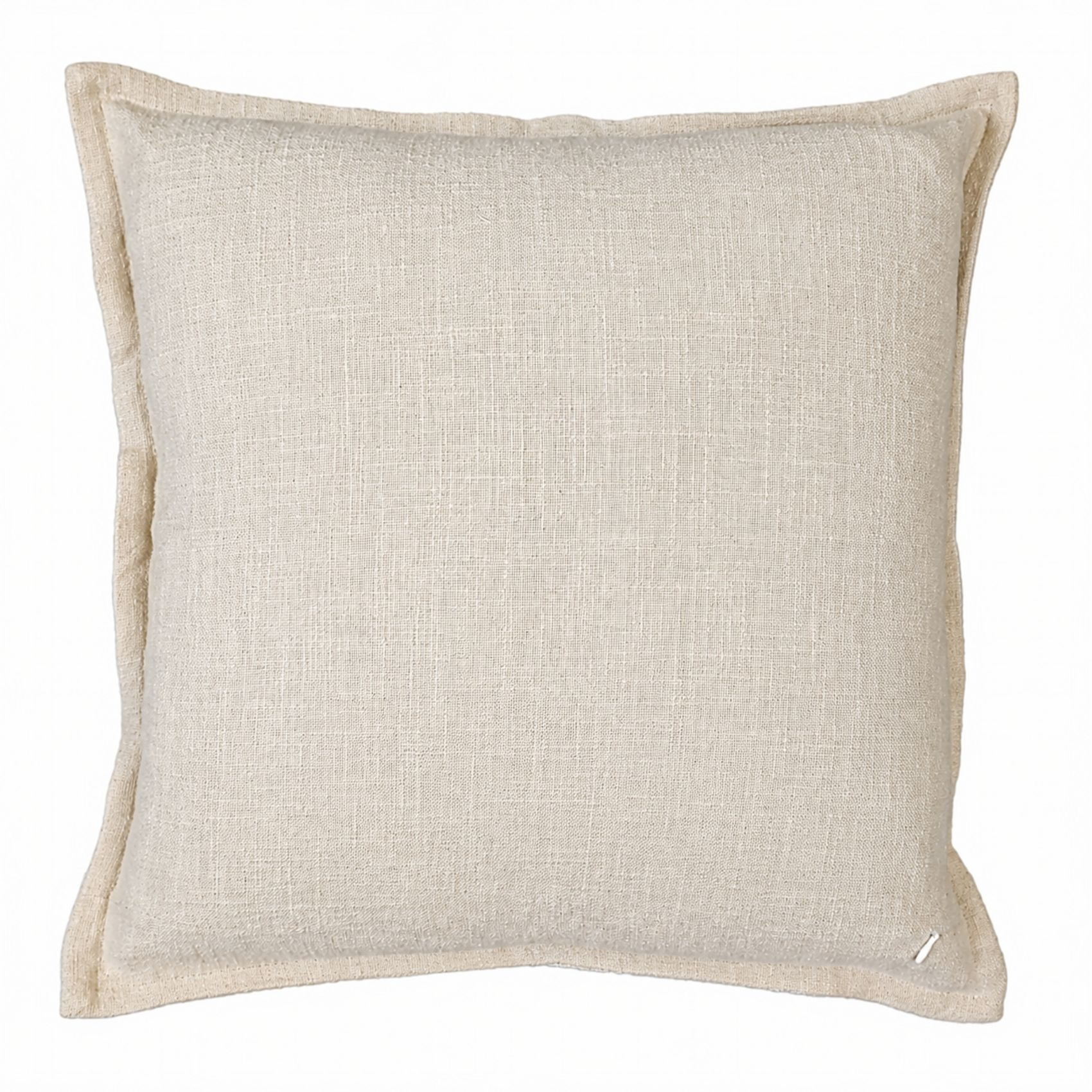 Housse de coussin 100% coton rayures rustiques LOURMARIN - Beige