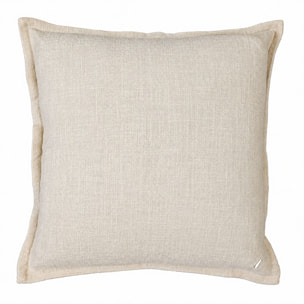 Housse de coussin 100% coton rayures rustiques LOURMARIN - Beige