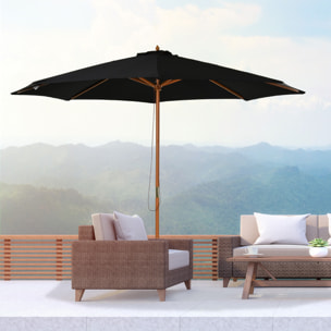 Parasol Ajustable Fácil De Transportar Ø3x2,5m Negro