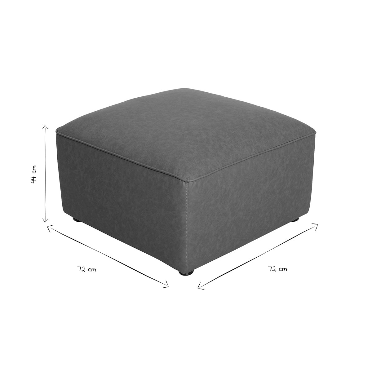 Pouf repose pieds en cuir marron FERGUS