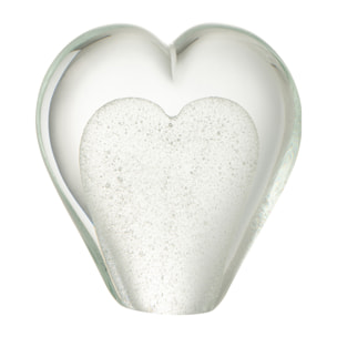 J-Line presse-papier Coeur - verre - blanc - large