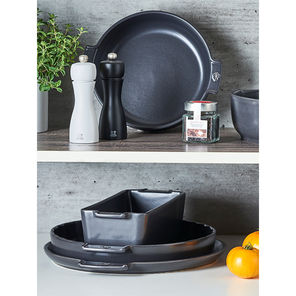 Plat four céramique rond ardoise 27 cm - 10,6' Appolia