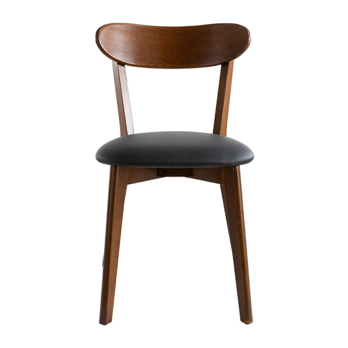 Chaises vintage en bois foncé et noir (lot de 2) DOVE