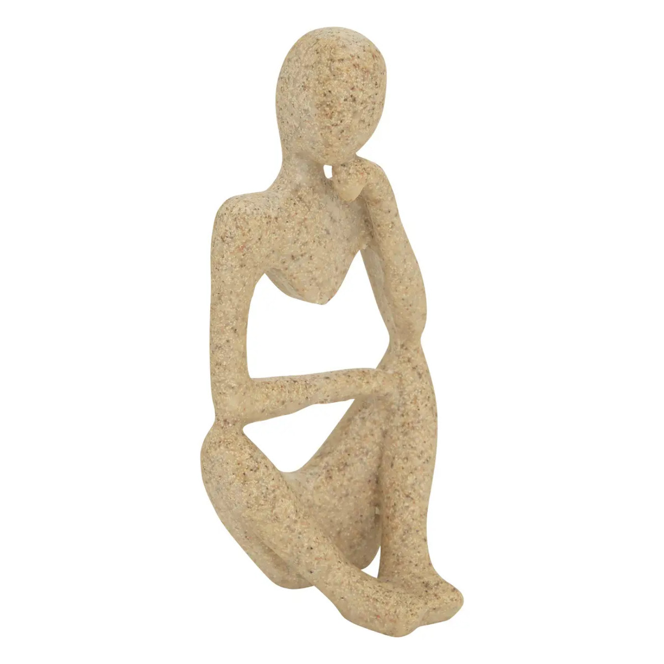 Lot de 3 statues femmes Aby H.11,5cm résine beige