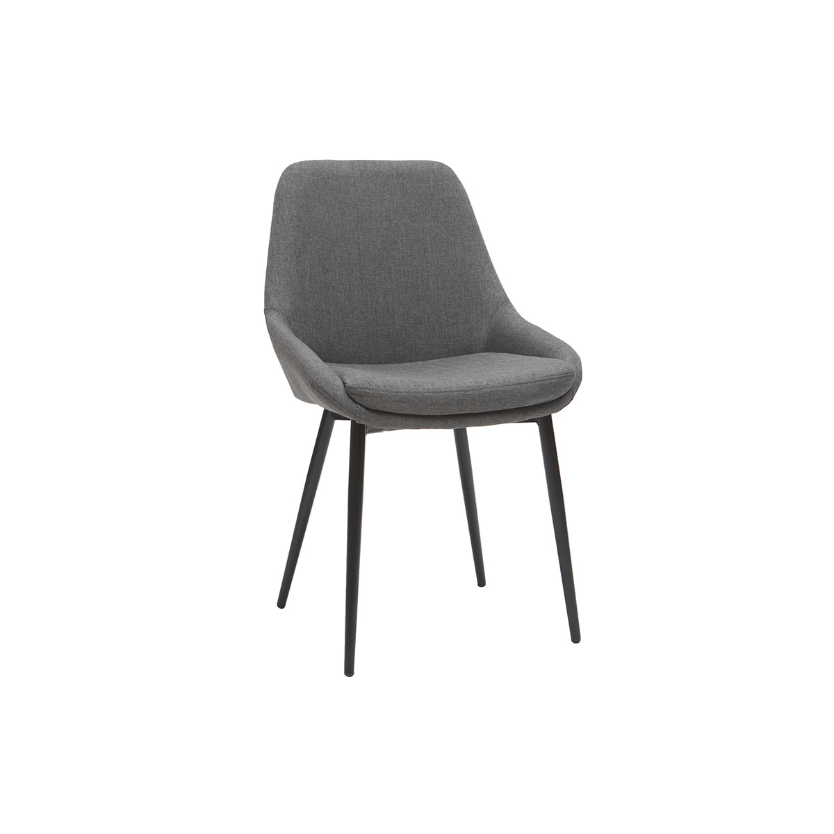 Chaises design en tissu gris et métal noir (lot de 2) HOLO