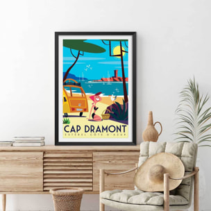 Poster de cap dramont Affiche + cadre en bois - Noir