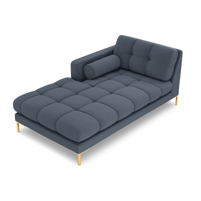 Méridienne gauche "Bali" en tissu structurel bleu foncé