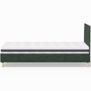 Pack lit en velours + Matelas ressorts et Mousse HR - ELIOT & HYGIOSPRING