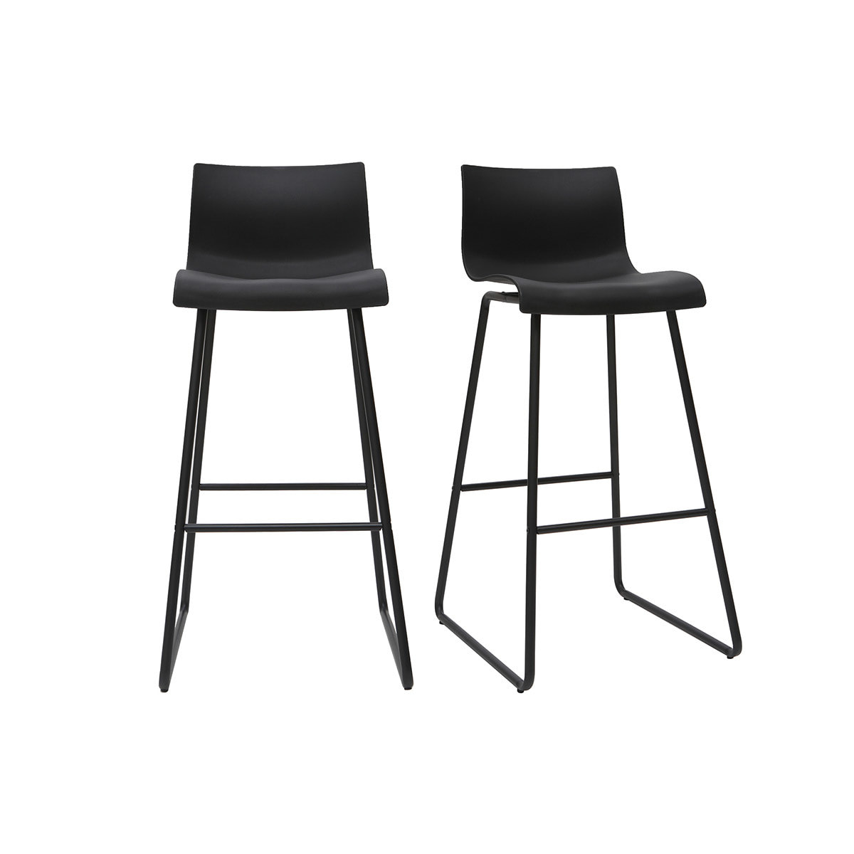 Tabourets de bar design noir 76 cm (lot de 2) ONA