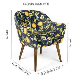 Poltrona Excelsa Boboli in poliestere e multistrato 70,5x65x83 cm multicolore