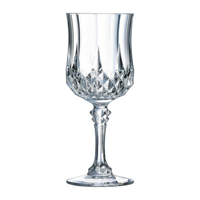 4 verres à pied 25 cl Longchamp- Cristal d'Arques