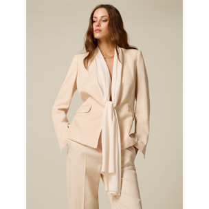 Oltre - Chaqueta con inserto de georgette - Beige
