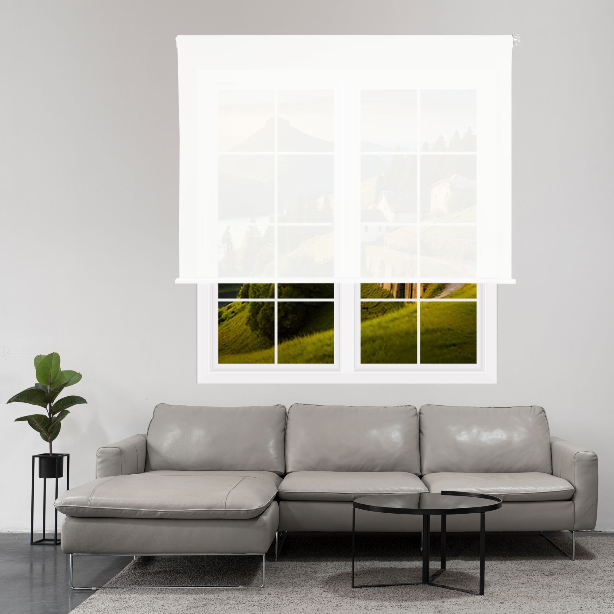 Well home estor enrollable translúcido liso - blanco, 180 x 110cm (ancho x largo)/tamaño de la tela 177 x 105cm