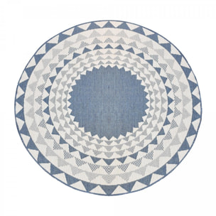 Tapis rond d'extérieur, kilim reversible EX1 C