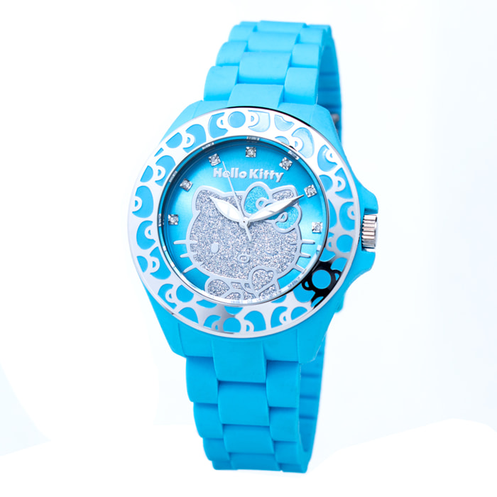 Reloj Hello Kitty HK7143B-01 Mujer Analogico Cuarzo con Correa de Caucho