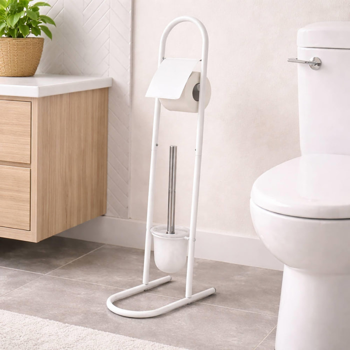 Juego de WC moderno de metal y acero inoxidable de 29x16x70cm