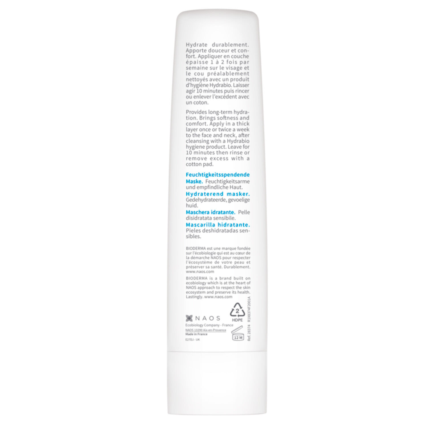 Hydrabio - Masque Hydratant Intensif - Peaux Sensibles Déshydratées 75 ml