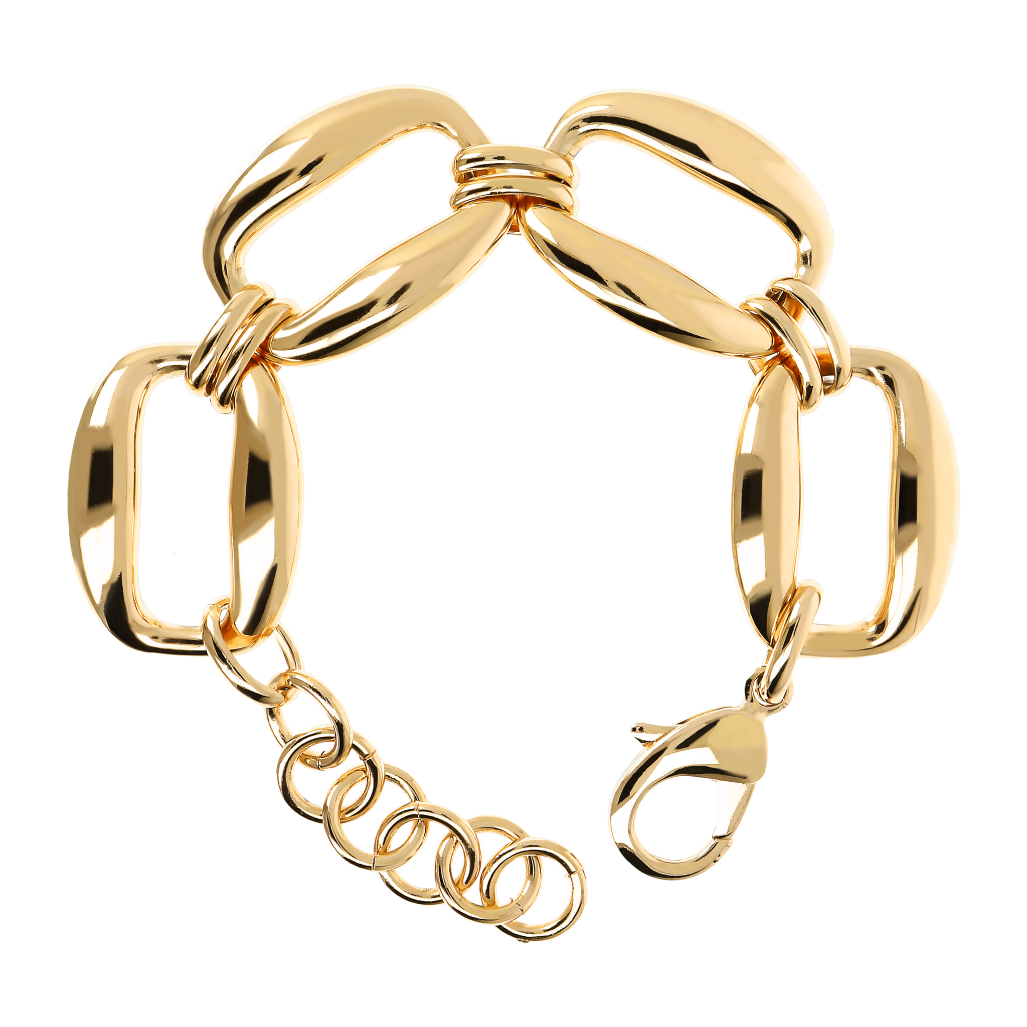 Bracciale Golden Catena Rettangolare Bombata