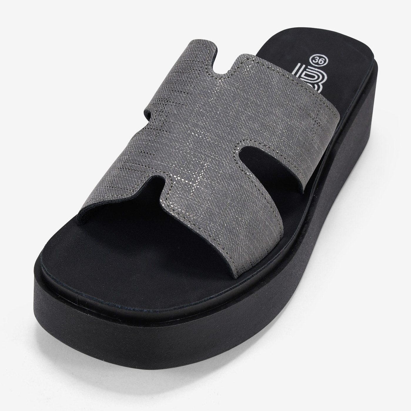 Sandalias plataforma negras con brillo
