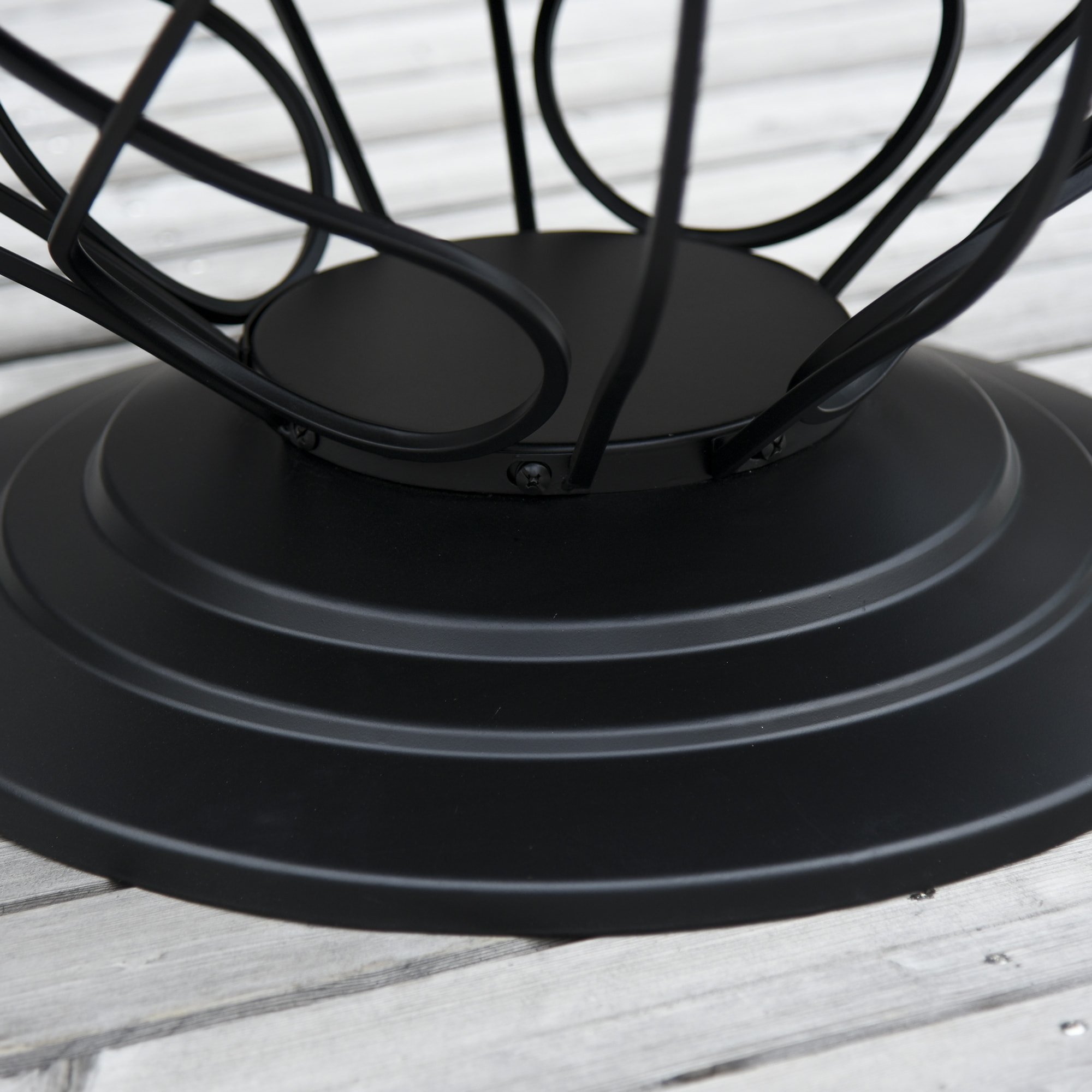 Brasero boule de feu cheminée foyer extérieur Ø 75 x 55H cm grille à charbon + cuisson couvercle tisonnier métal noir