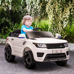 Voiture électrique enfant SUV 4X4 - 12V, 2 moteurs, 5Km/h max. - télécommande - nombreux effets - blanc