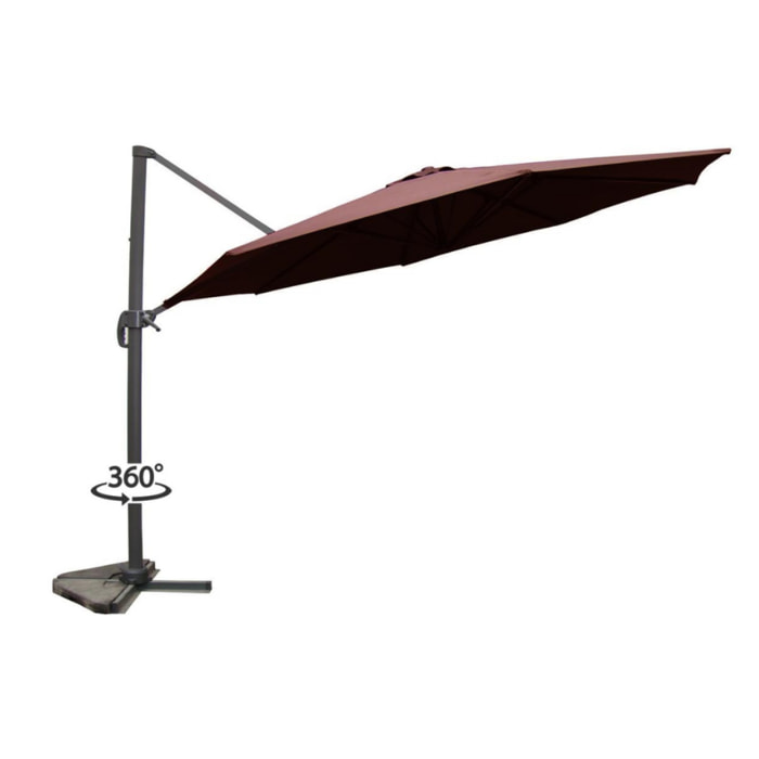 Parasol déporté et rotatif Ø 3,5m chocolat TARGA