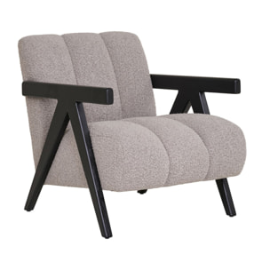 Almeria - fauteuil avec accoudoirs - en tissu bouclette - Beige