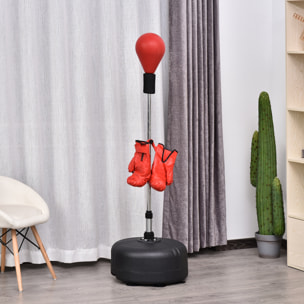 Pera de Boxeo con Soporte Acero PU PE Ф48x136-154 cm Rojo