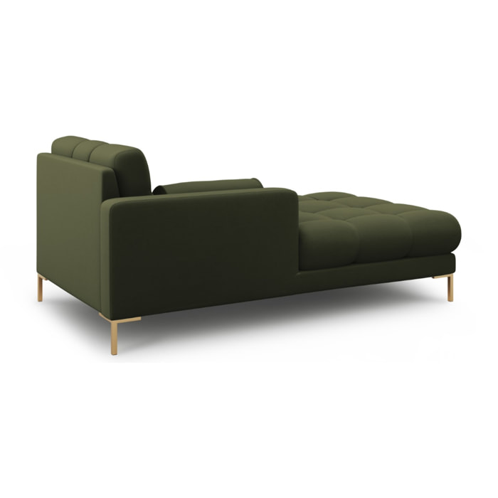 Méridienne gauche "Bali" en tissu structurel vert