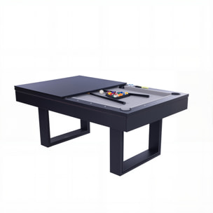 Table multi-jeux 3 en 1 billard et ping-pong en bois noir ARIES