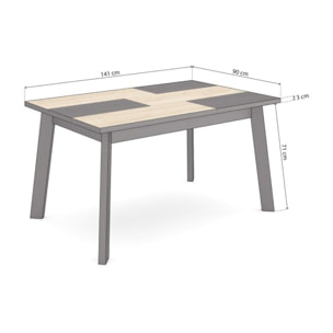 Mesa de comedor Naira 140 Negro Roble Negro