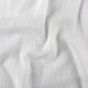 Voilage tamisant à œillets  - Effet filet ajouré - Blanc