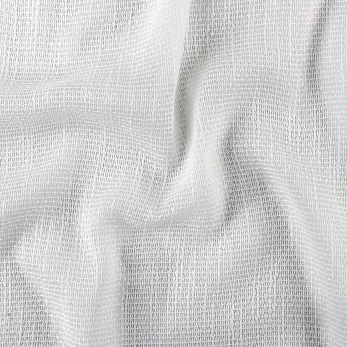 Voilage tamisant à œillets  - Effet filet ajouré - Blanc
