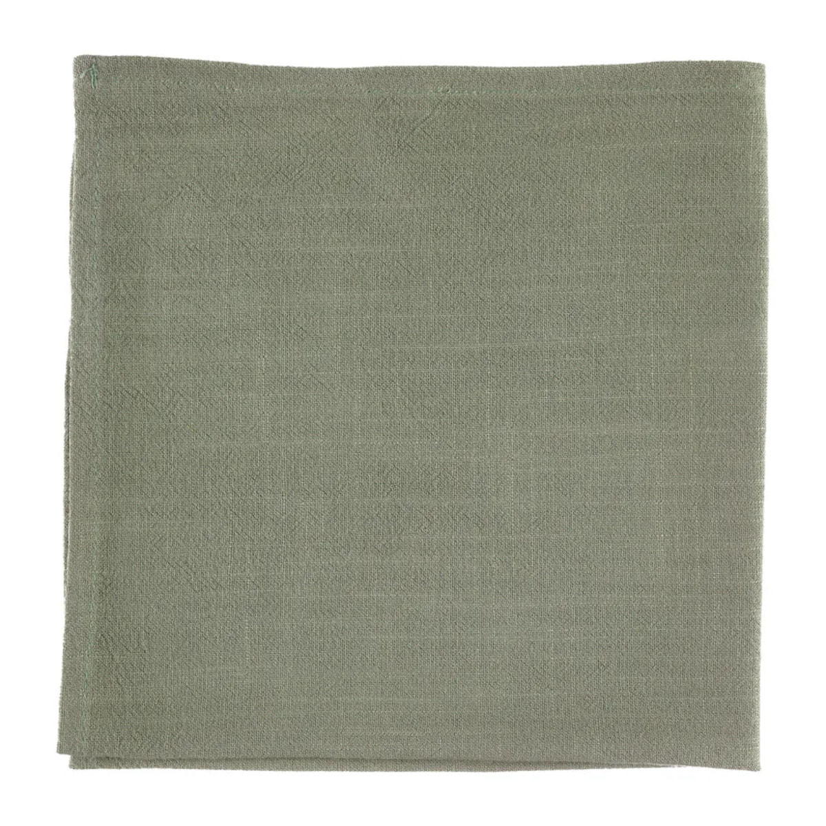 Serviette de table - 6 pièces - Lin et coton vert de gris