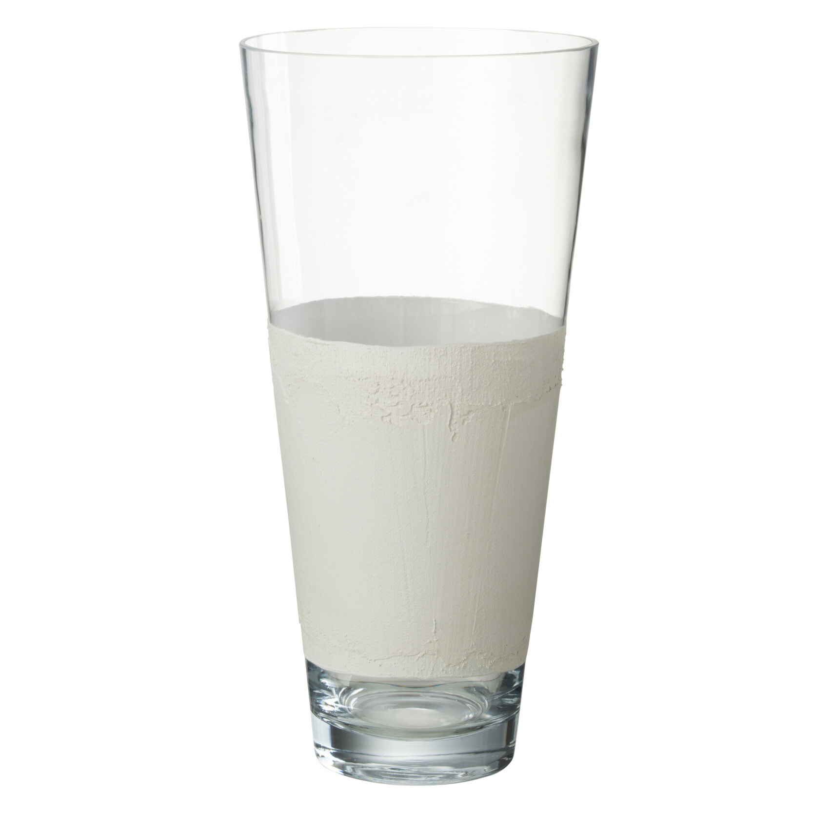 J-Line vase Delph - verre - transparent/blanc - medium - 45 cm de hauteur