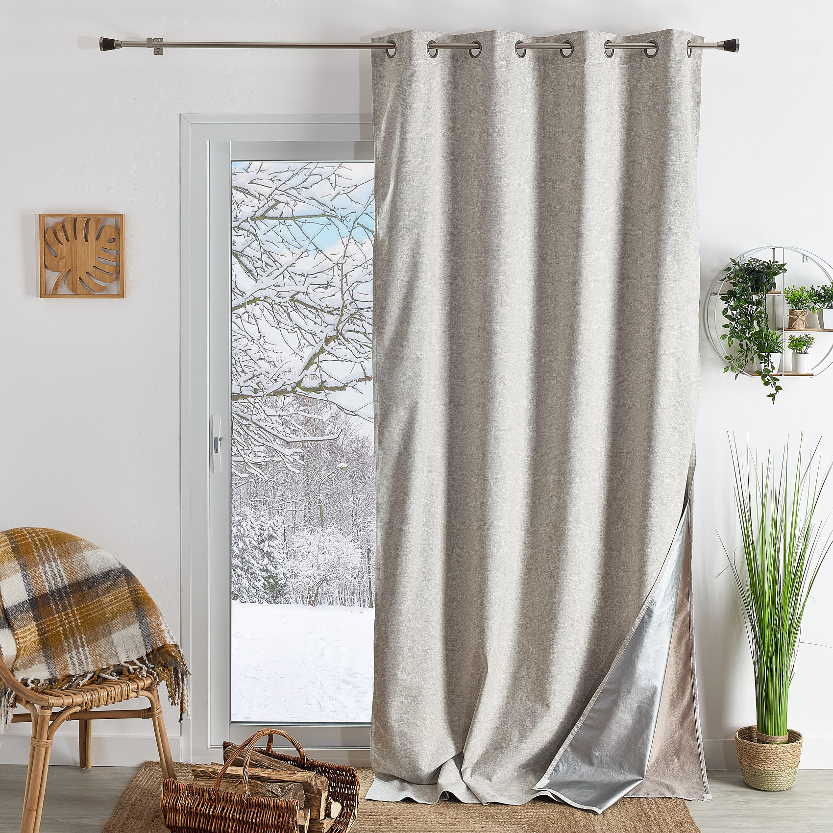 Rideau thermique et occultant  hiver - été - Lin