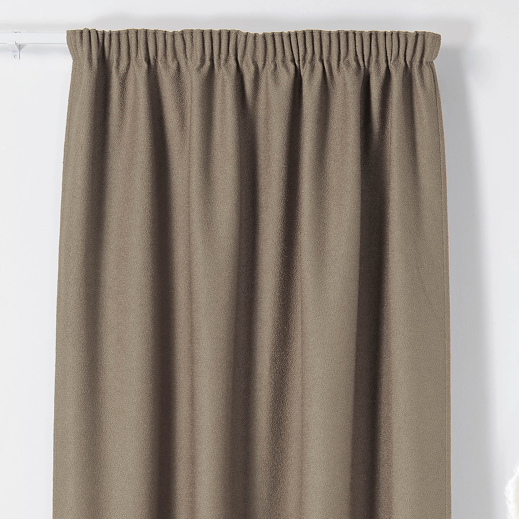 Rideau Thermique à Galon Fronceur  - Effet Bouclette - Taupe