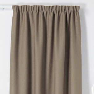 Rideau Thermique à Galon Fronceur  - Effet Bouclette - Taupe