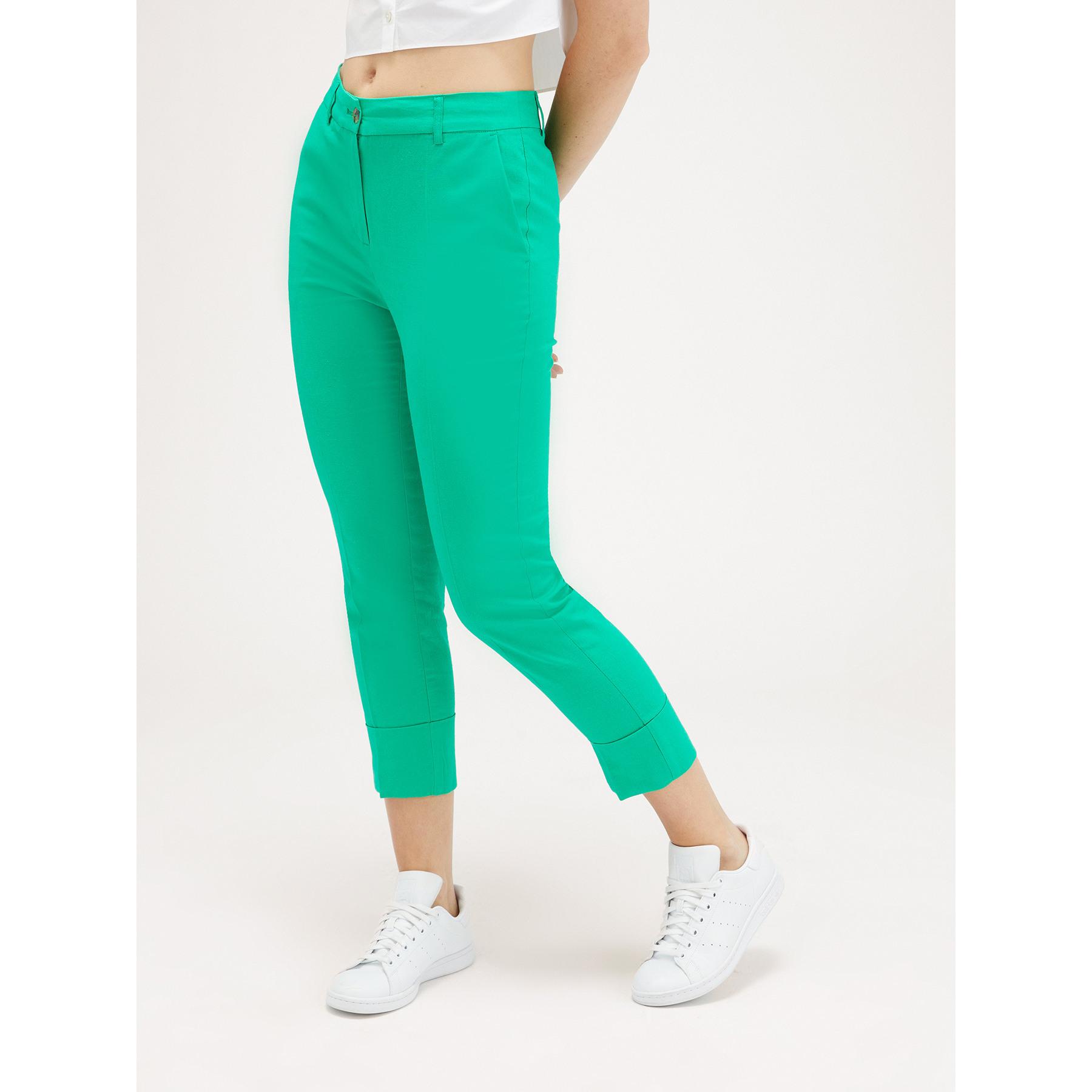 Motivi - Pantalón capri en mezcla de lino - Verde