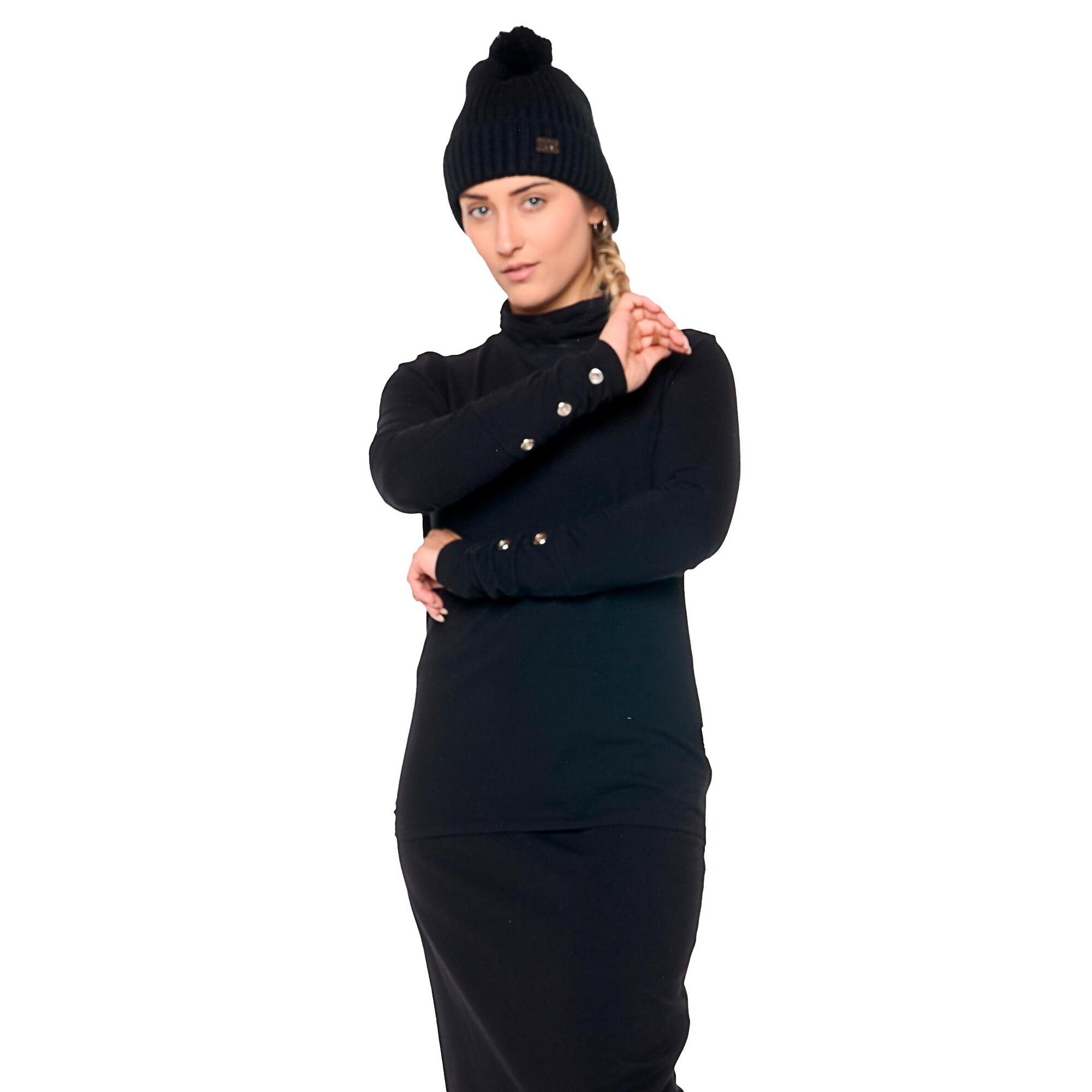 Camiseta Mujer Manga Larga Cuello Alto 'Anillo Negro'