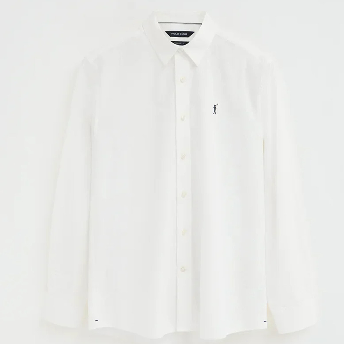 Camisa blanca con efecto arrugado de corte regular con logo Rigby Go