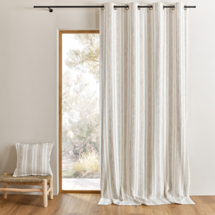 Rideau 100% coton rayures tapissier LOURMARIN - Beige