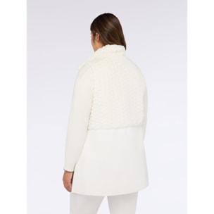 Fiorella Rubino - Gilet lungo in doppio tessuto - Bianco