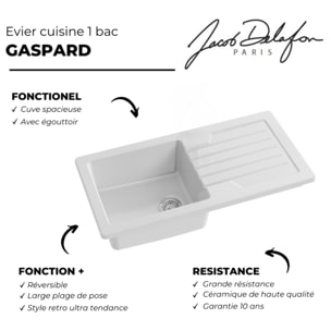 Evier à encastrer 1 bac Gaspard