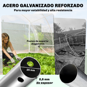 Invernadero de Exterior 6x3x2 m, Invernadero de Túnel con 2 Puertas Enrollables, Marco de Acero Galvanizado y Cubierta de PE 150g/m², Anti-UV, Impermeable, para Cultivos, Transparente
