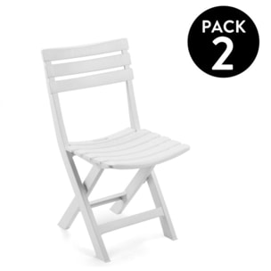 Pack 2 sillas de exterior plegables Hoku Blanco