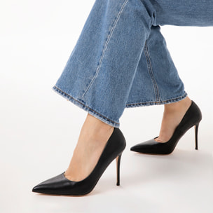 Zapato de salón negro tacón 10 cm