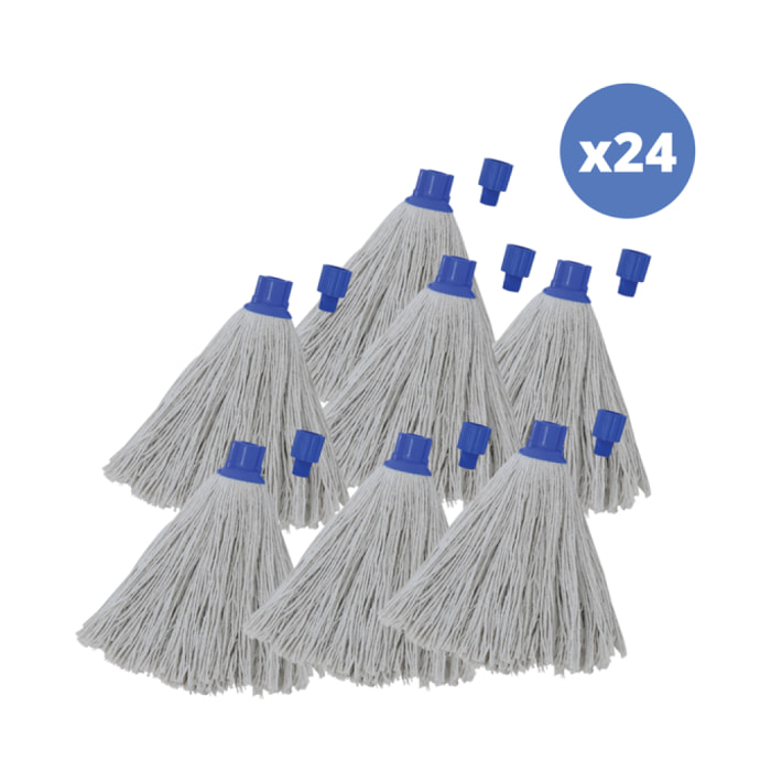 Lot de 24 franges en viscose bleu
